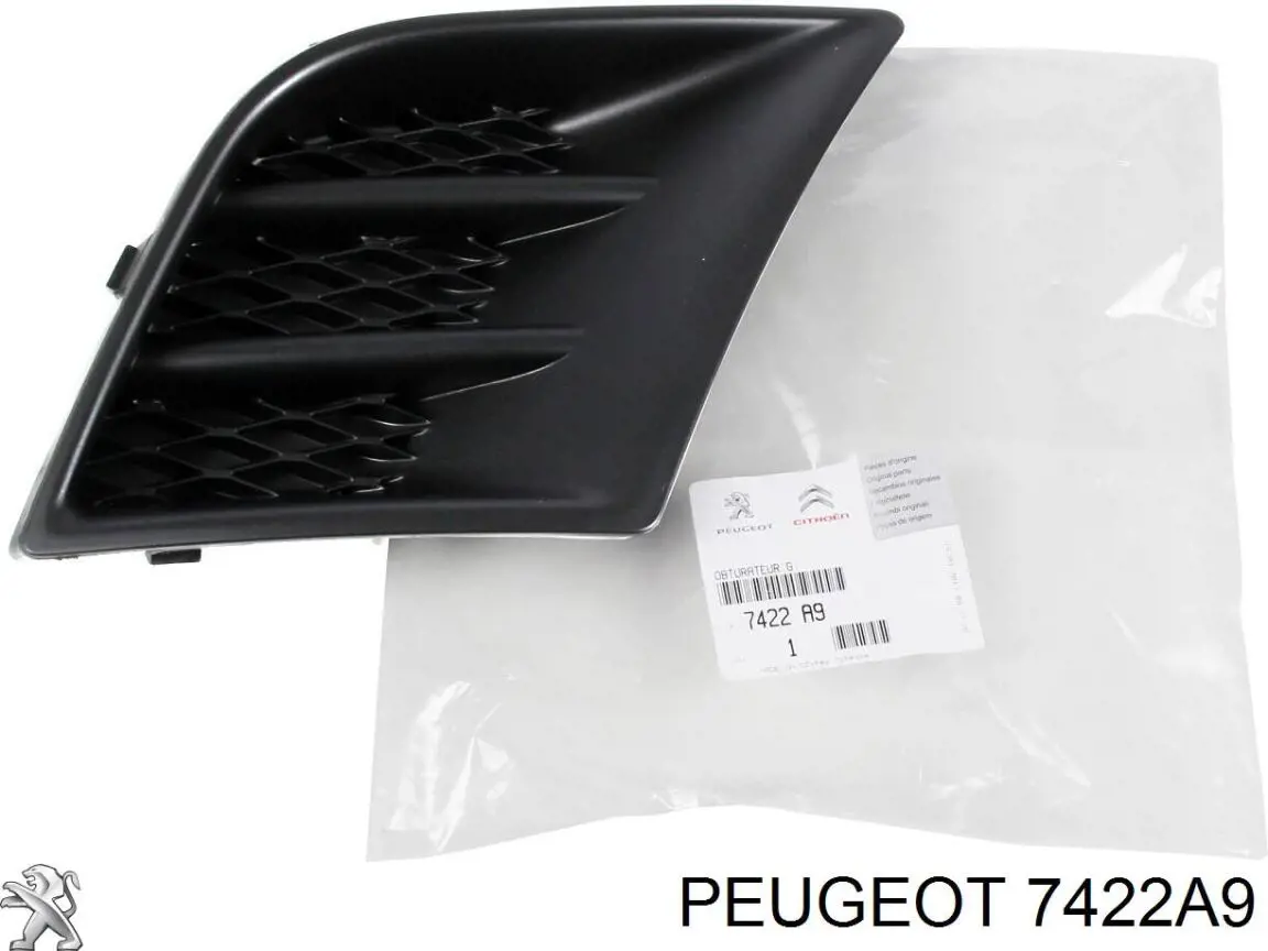 7422A9 Peugeot/Citroen rejilla del parachoques delantera izquierda