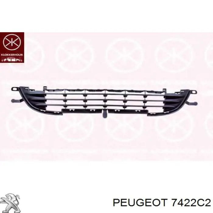 7422C2 Market (OEM) rejilla de ventilación, parachoques trasero, central