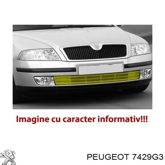 7429G3 Peugeot/Citroen rejilla de ventilación, parachoques trasero, central
