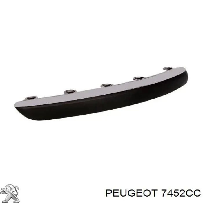 00007452CC Peugeot/Citroen moldura de parachoques delantero derecho