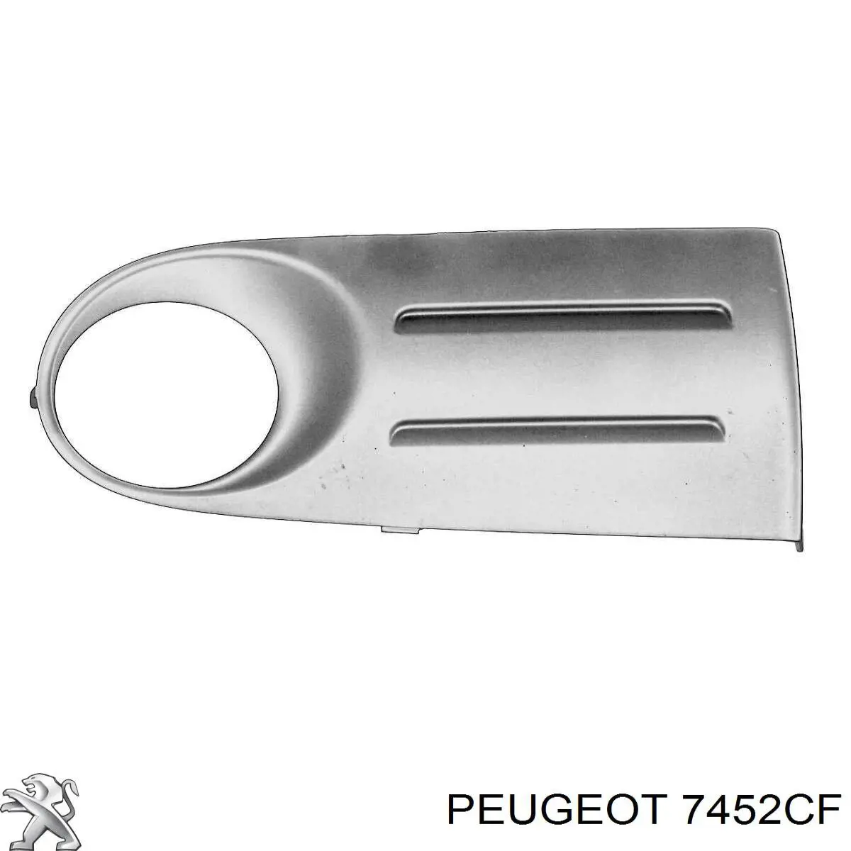 7452CF Peugeot/Citroen rejilla de ventilación, parachoques trasero, derecha