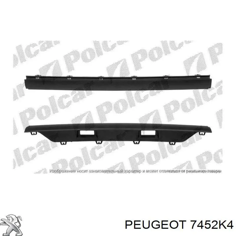 Moldura de parachoques trasero central Peugeot/Citroen 7452K4