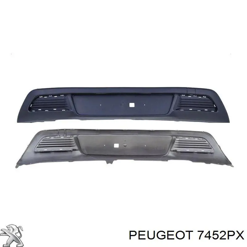 7452PX Peugeot/Citroen Moldura central del parachoques trasero