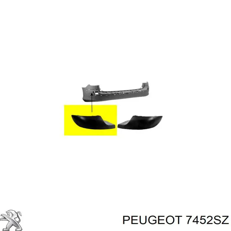 Moldura de parachoques trasero izquierdo para Peugeot 308 