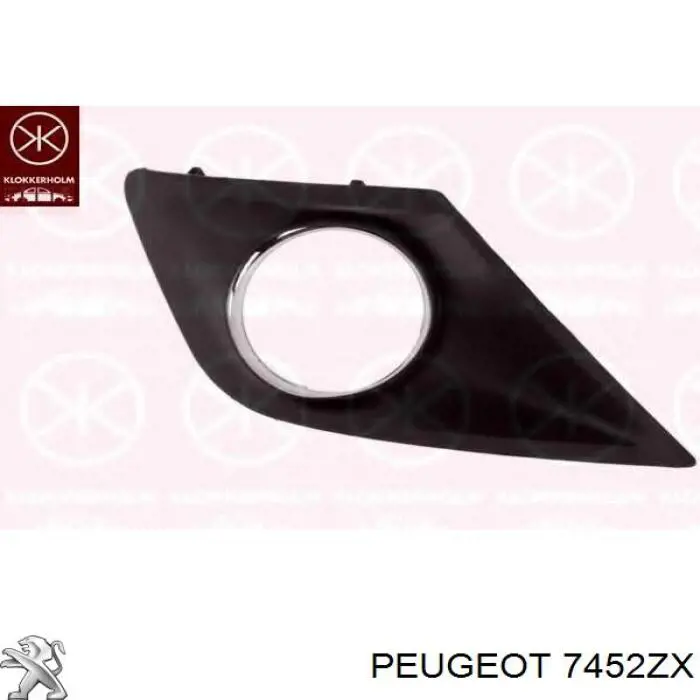 7452ZX Peugeot/Citroen embellecedor, faro antiniebla derecho