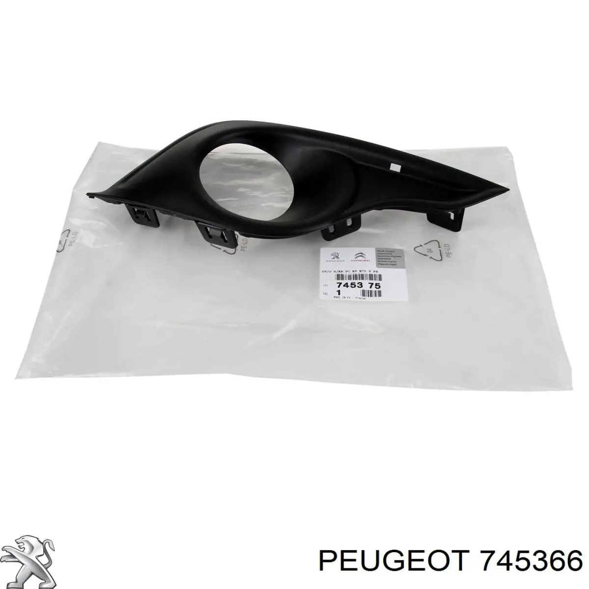 Rejilla del parachoques delantera izquierda 745366 Peugeot/Citroen