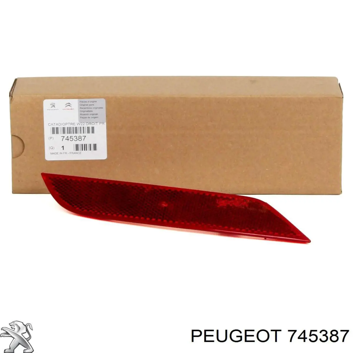 745387 Peugeot/Citroen Reflector, trasero, derecho