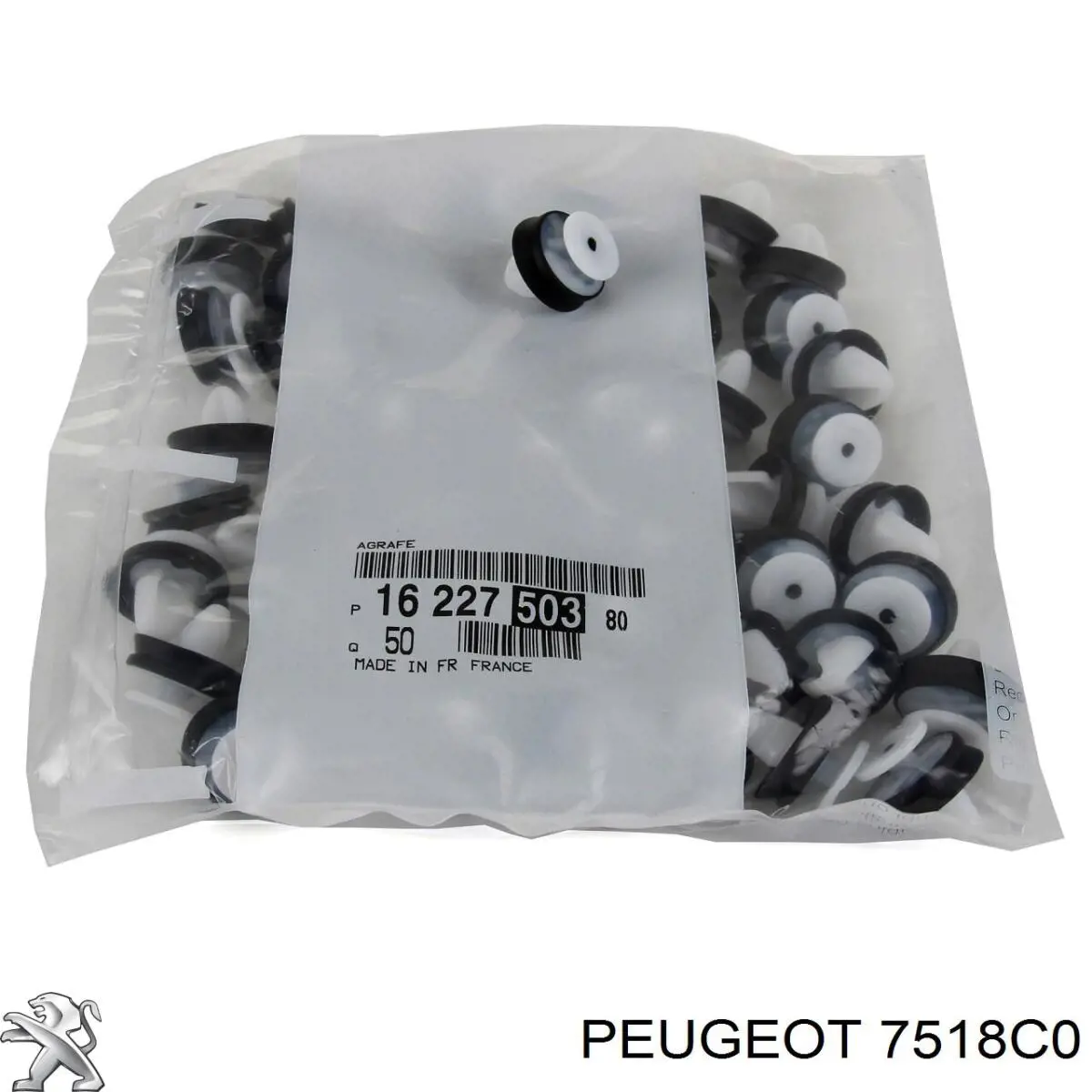 Comprar 7518C0 Peugeot/Citroen Clip de tapicería de la tapa del maletero