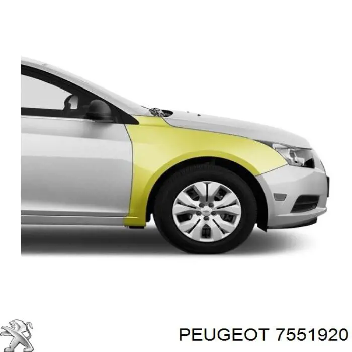 784167 Peugeot/Citroen guardabarros delantero derecho