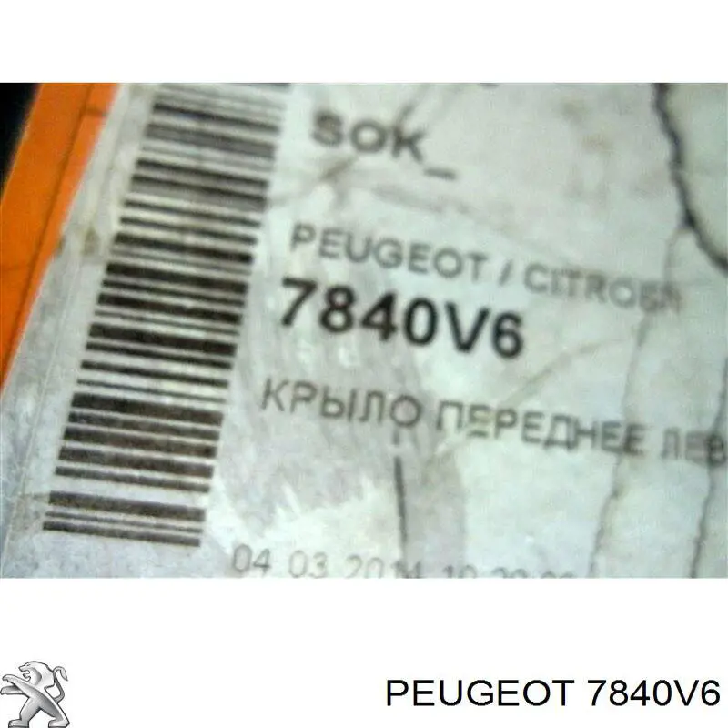 7840V6 Peugeot/Citroen guardabarros delantero izquierdo