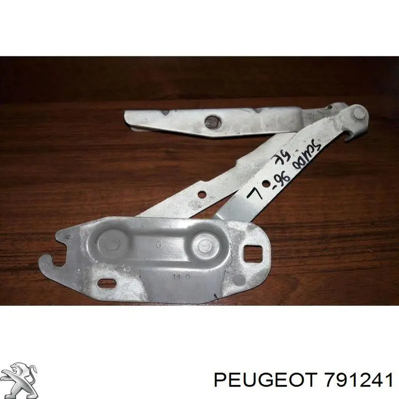 791241 Peugeot/Citroen bisagra, capó del motor izquierda