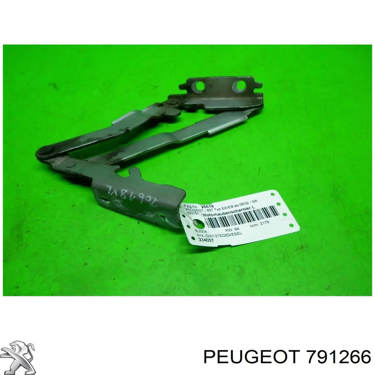 791266 Peugeot/Citroen bisagra, capó del motor izquierda