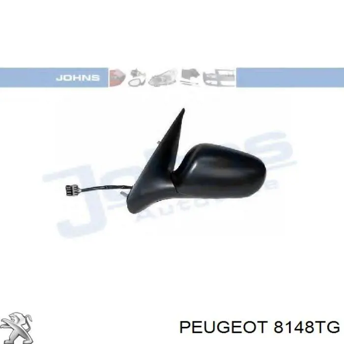 8148TG Peugeot/Citroen espejo retrovisor izquierdo
