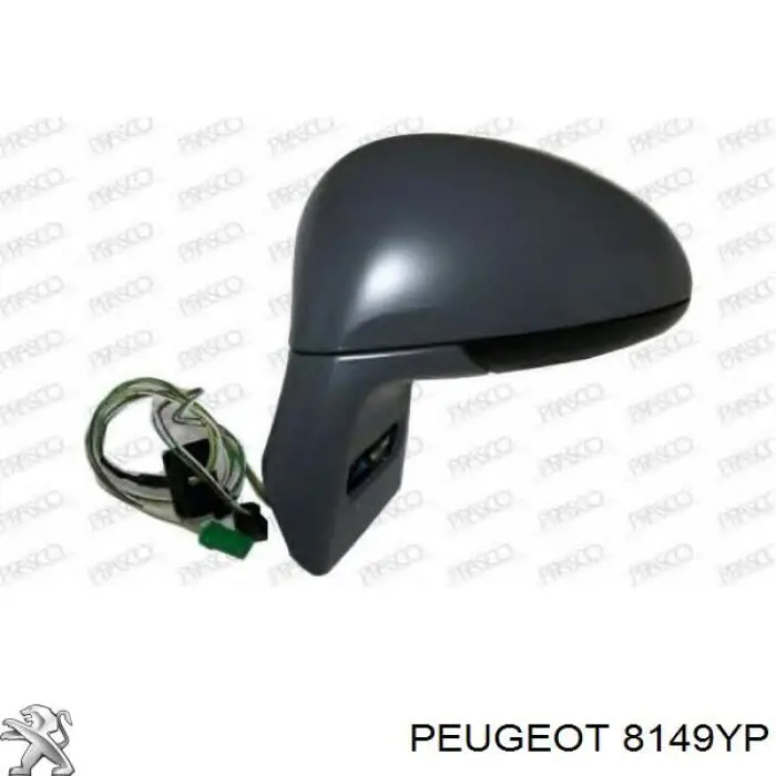 8149YP Peugeot/Citroen espejo retrovisor izquierdo