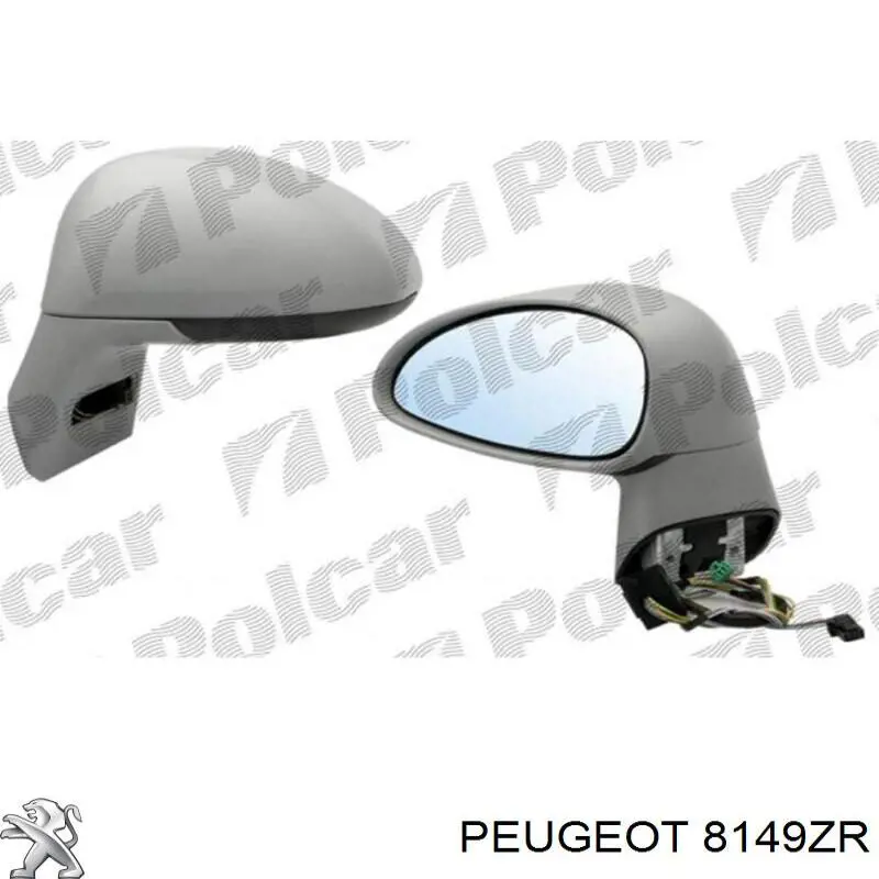 8149ZR Peugeot/Citroen espejo retrovisor izquierdo