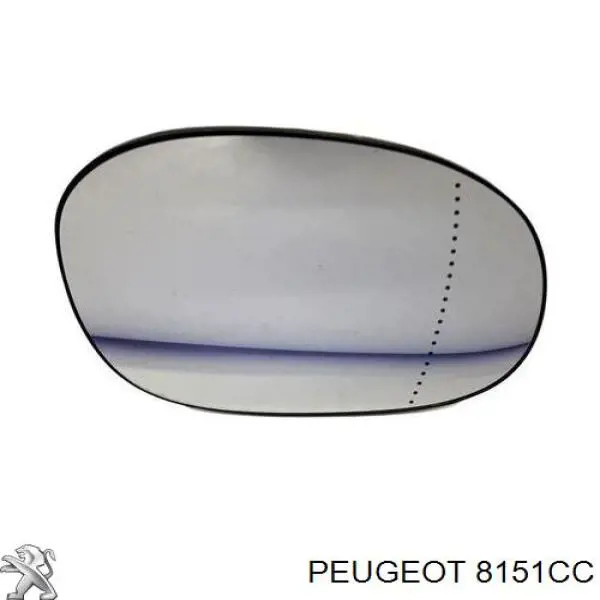 Cristal de retrovisor exterior derecho Peugeot/Citroen 8151CC