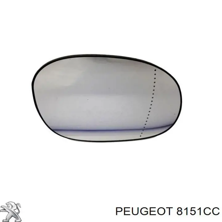 8151CC Peugeot/Citroen Cristal de espejo retrovisor derecho
