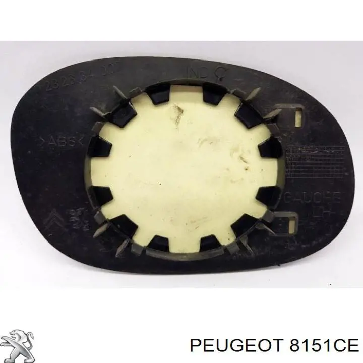 8151CE Peugeot/Citroen cristal de espejo retrovisor exterior izquierdo