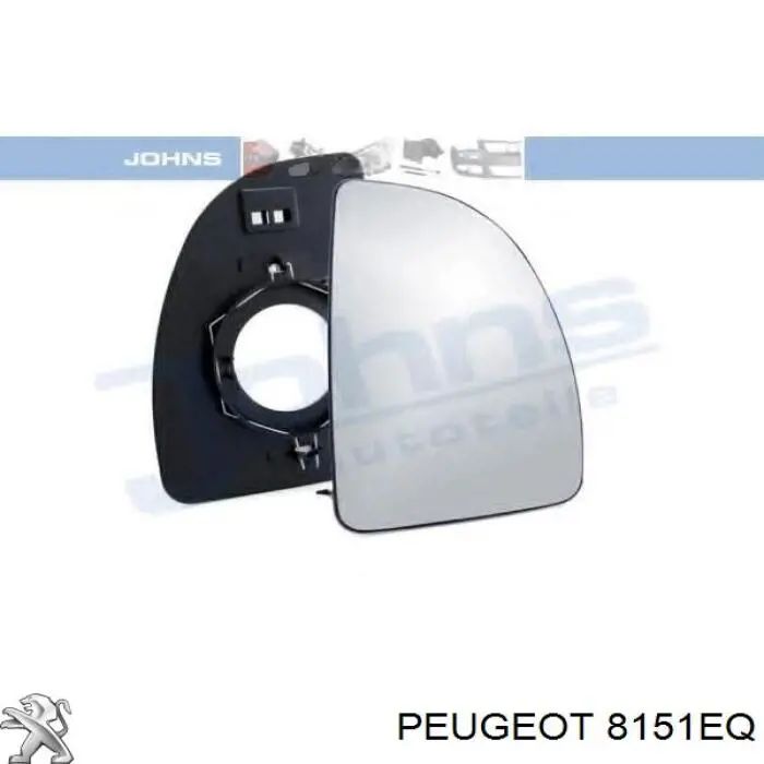 8151EQ Peugeot/Citroen cristal de espejo retrovisor exterior derecho