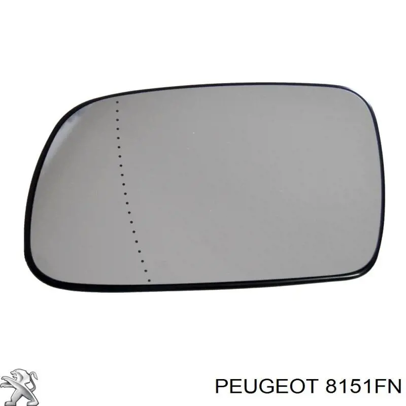 8151FN Peugeot/Citroen cristal de espejo retrovisor exterior izquierdo