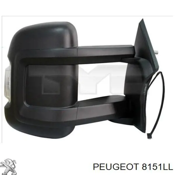 00008151LL Peugeot/Citroen Cristal de espejo retrovisor exterior izquierdo