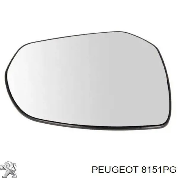 8151PG Peugeot/Citroen cristal de espejo retrovisor exterior derecho