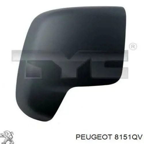 8151QV Peugeot/Citroen cristal de espejo retrovisor exterior derecho