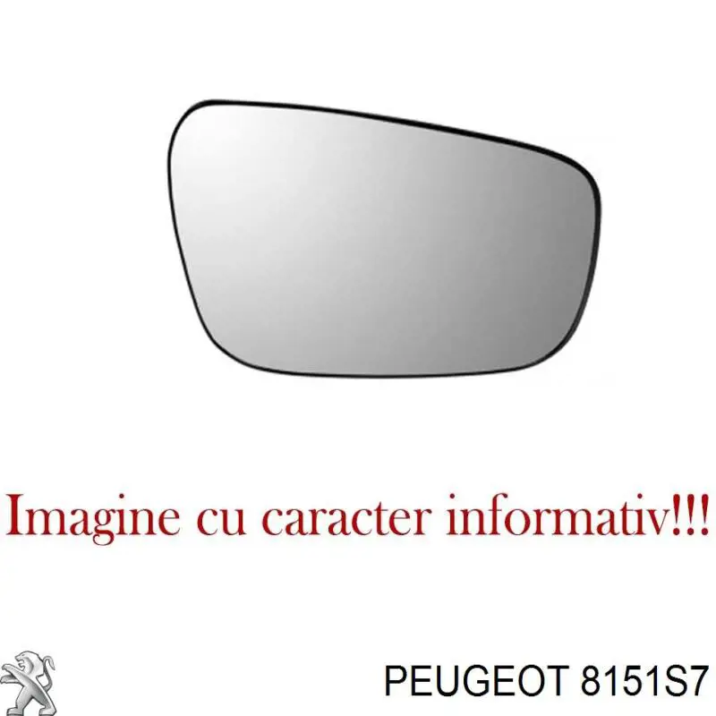 8151S7 Peugeot/Citroen cristal de espejo retrovisor exterior derecho