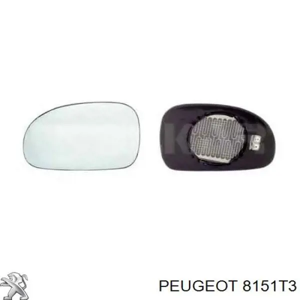 Cristal de retrovisor exterior derecho para Peugeot 406 (8C)