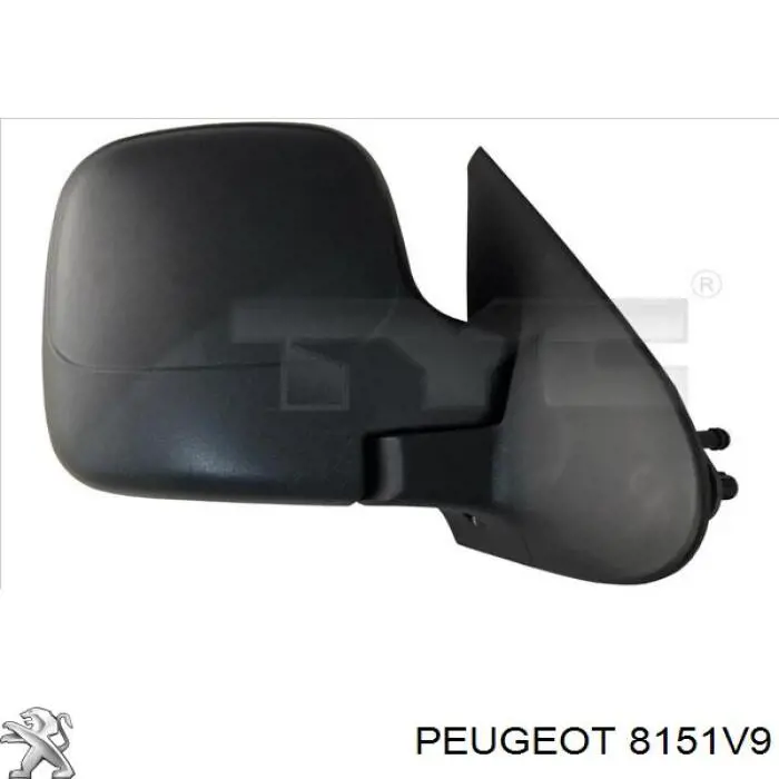 8151V9 Peugeot/Citroen Cristal de espejo retrovisor exterior izquierdo