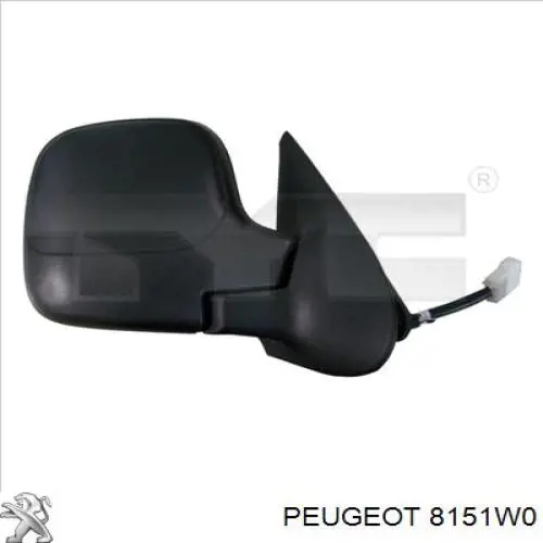 8151W0 Peugeot/Citroen cristal de espejo retrovisor exterior derecho