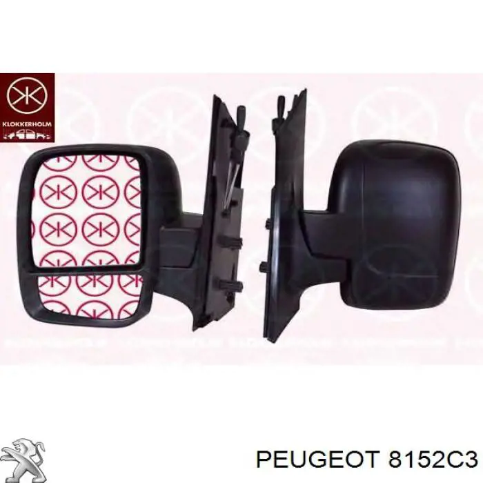 Cubierta del retrovisor del conductor para Peugeot Expert (VF3V)