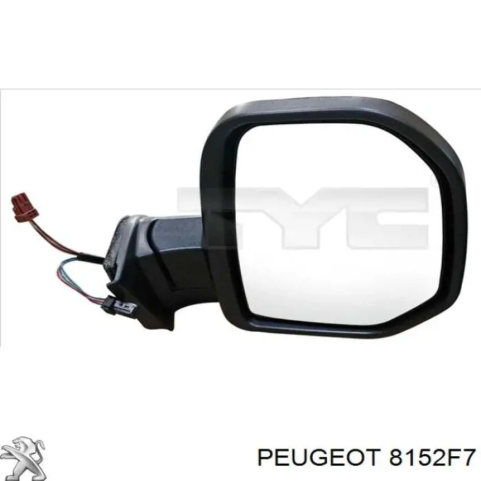 8152F7 Peugeot/Citroen cubierta de espejo retrovisor derecho