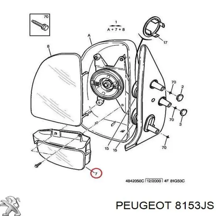 Espejo izquierdo Peugeot/Citroen 8153JS precio, desde 81,31 EUR