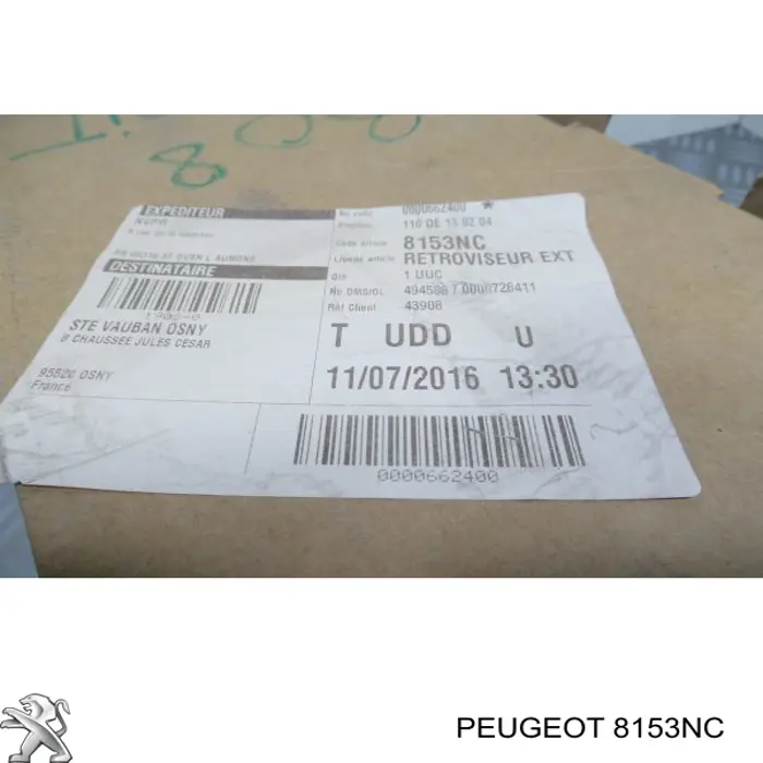 Comprar 8153NC Peugeot/Citroen Espejo de retrovisor derecho