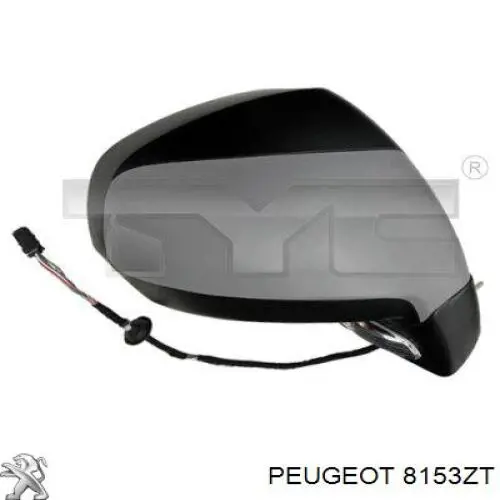 8153ZT Peugeot/Citroen Espejo retrovisor izquierdo