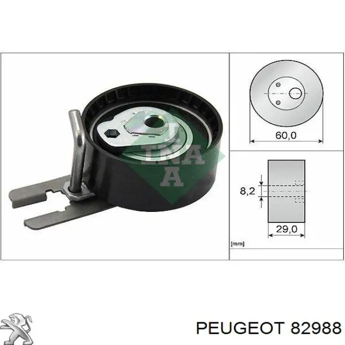Tensor de la correa de distribución Peugeot/Citroen 82988 precio, desde 20,99 EUR