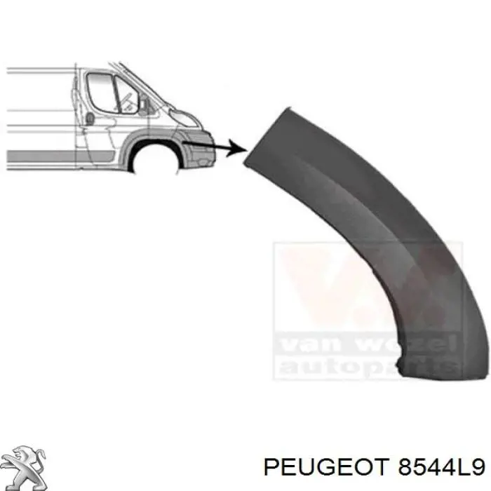 Extensión de la aleta delantera derecha Peugeot/Citroen 8544L9 precio, desde 28,87 EUR