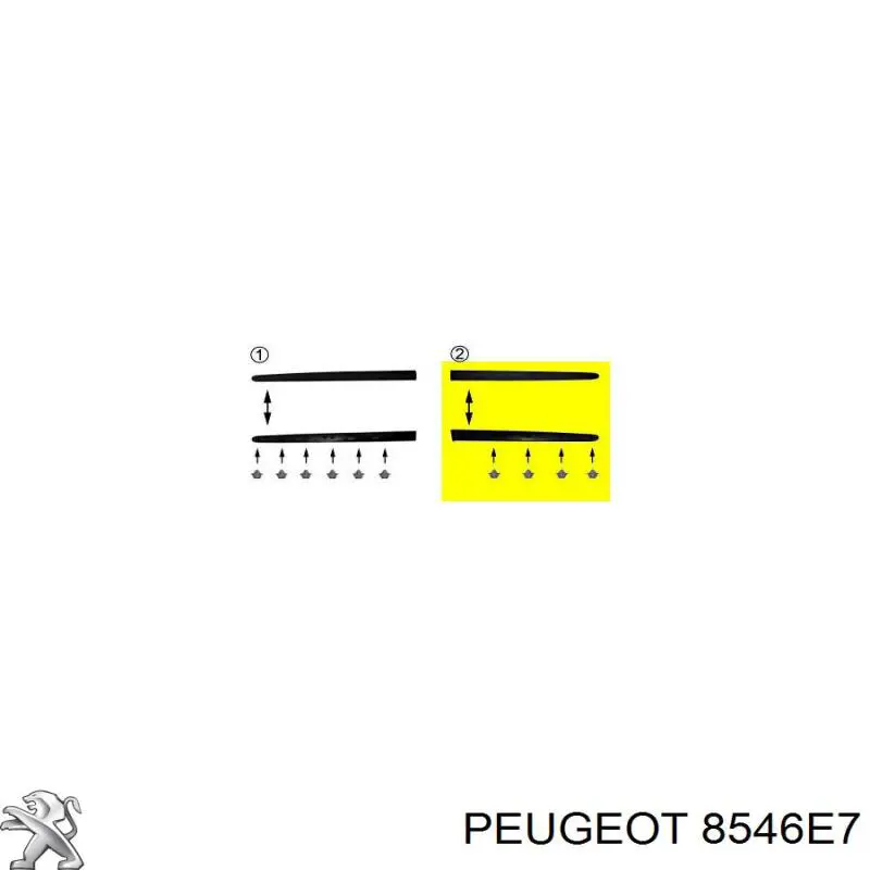 8546.E7 Peugeot/Citroen moldura de la puerta trasera derecha