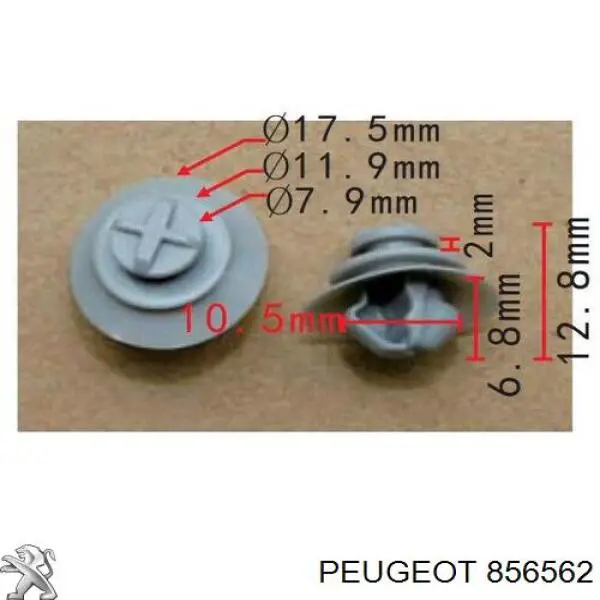 Clip de fijación de moldura de puerta Peugeot/Citroen 856562 precio, desde 0,82 EUR