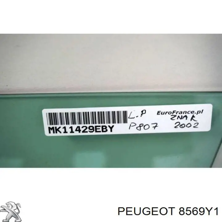 8569Y1 Peugeot/Citroen puerta cristal deslizante lateral izquierdo