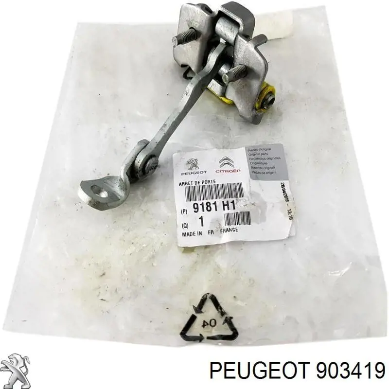 Rodillo superior derecho de puerta corrediza 903419 Peugeot/Citroen