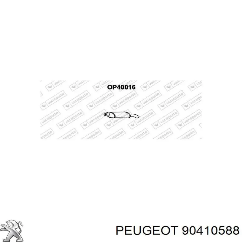 90410588 Peugeot/Citroen silenciador posterior