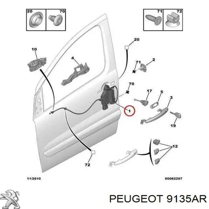 Cerradura Peugeot/Citroen 9135AR precio, desde 164,77 EUR