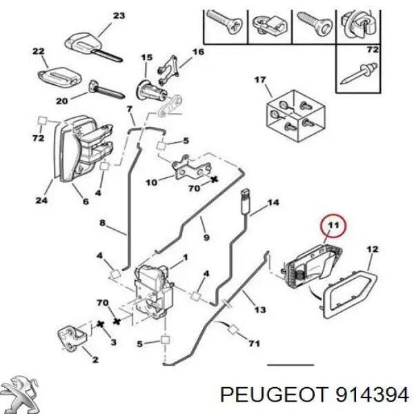 Comprar 914394 Peugeot/Citroen Manija interior de puerta delantera izquierda