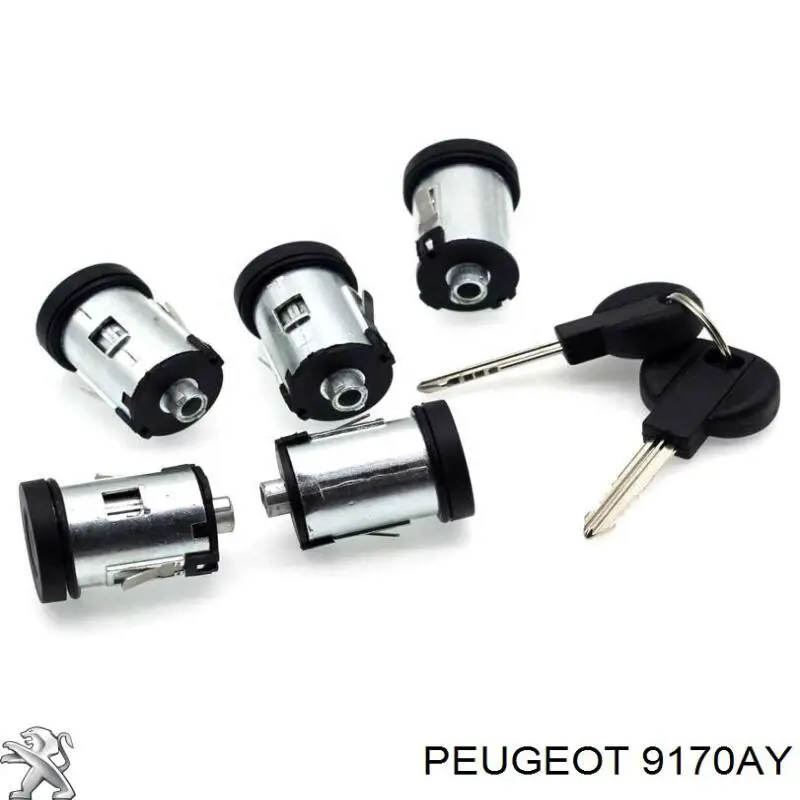 9170AY Peugeot/Citroen cilindro de cerradura de puerta delantera