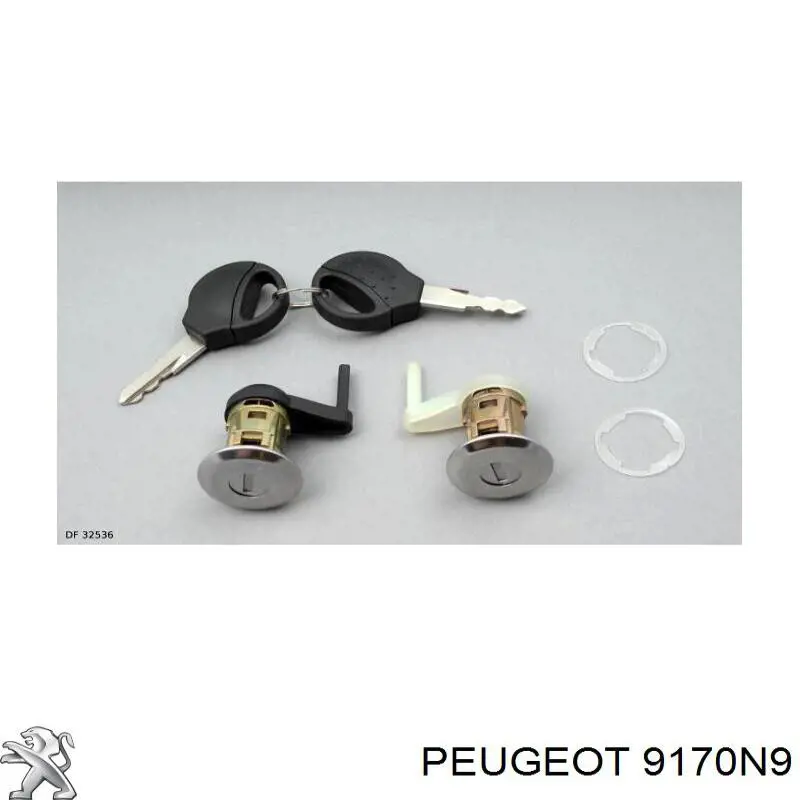 Comprar 9170N9 Peugeot/Citroen Cilindro de cerradura de puerta delantera izquierda