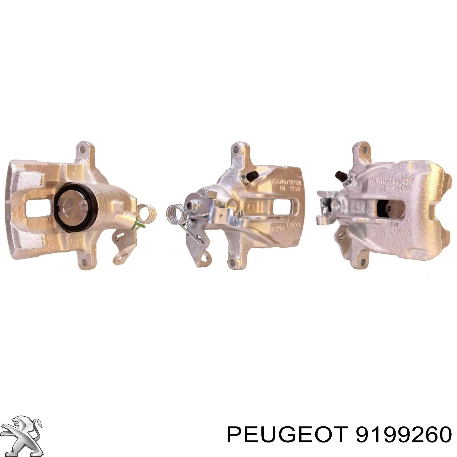 9199260 Peugeot/Citroen pinza de freno trasero derecho