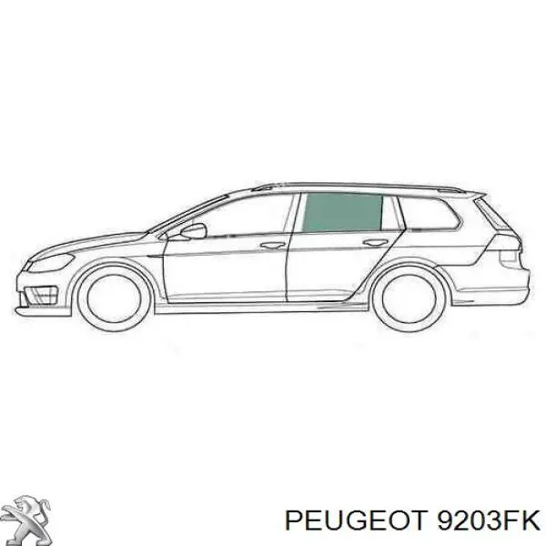 9203FK Peugeot/Citroen luna de puerta trasera izquierda