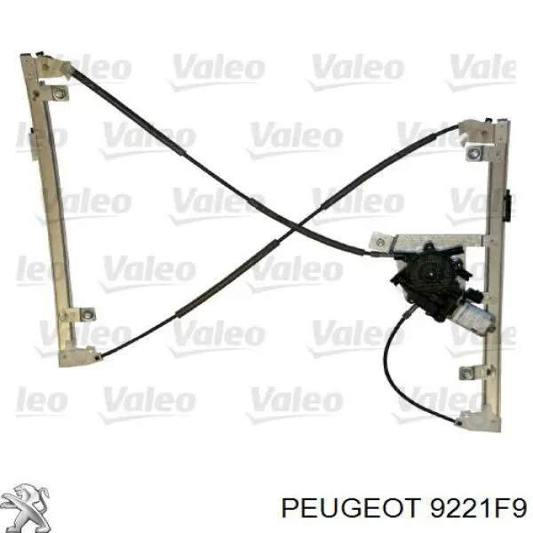 9221F9 Peugeot/Citroen mecanismo de elevalunas, puerta delantera derecha